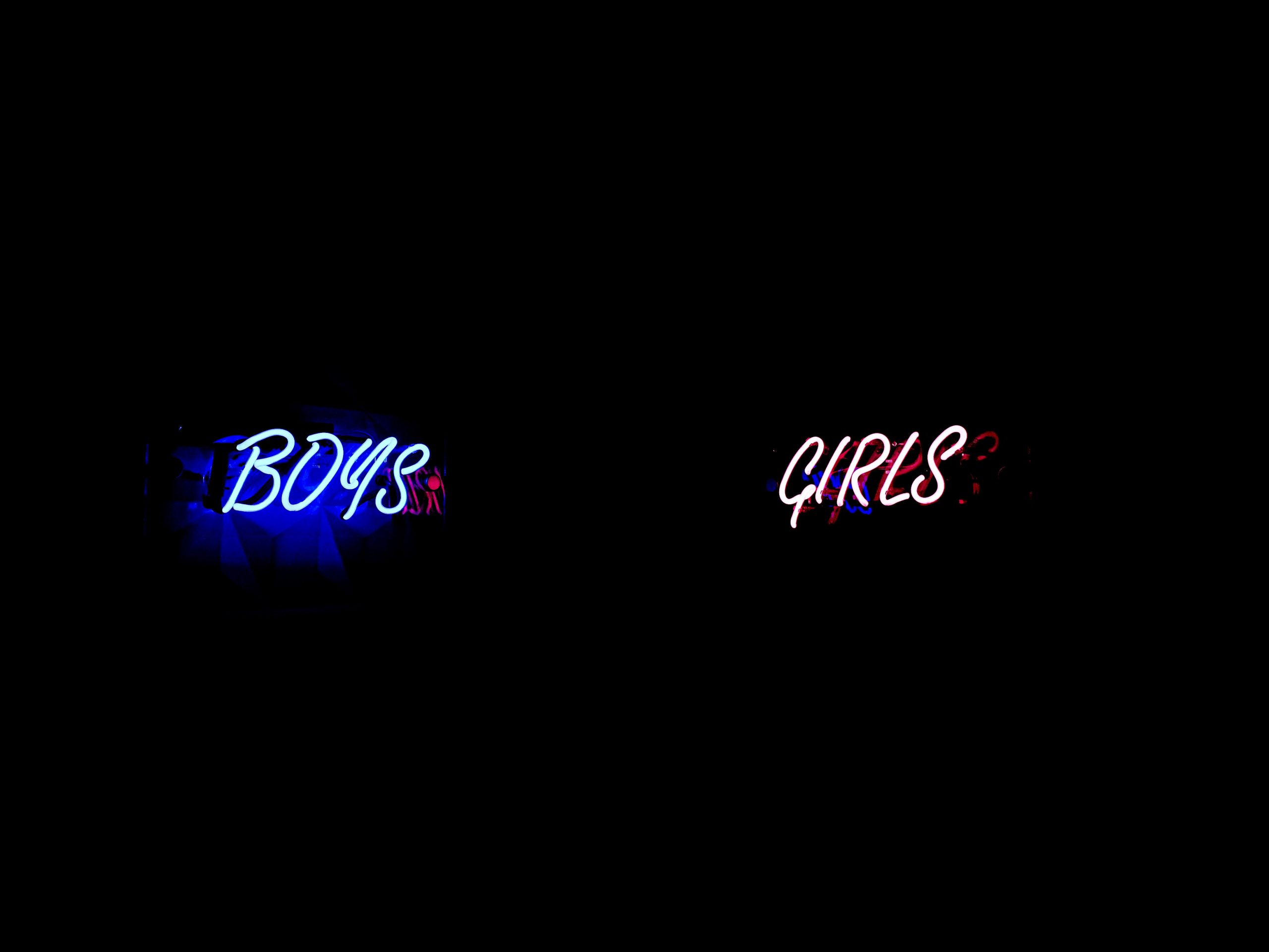 Boys and girls neon logo